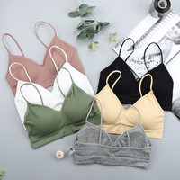SVOKOR Push Up solidny biustonosz elastyczny Bralette lato anty-lekki koreański styl dziki biustonosz zakrętka tubki seksowny bez szwu biustonosz bez fiszbin